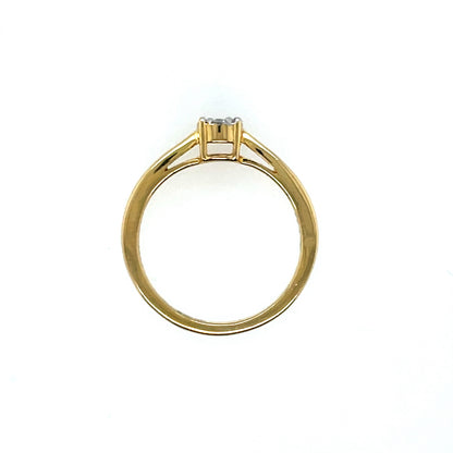18ct Yellow Gold Diamond Halo Ring Z193