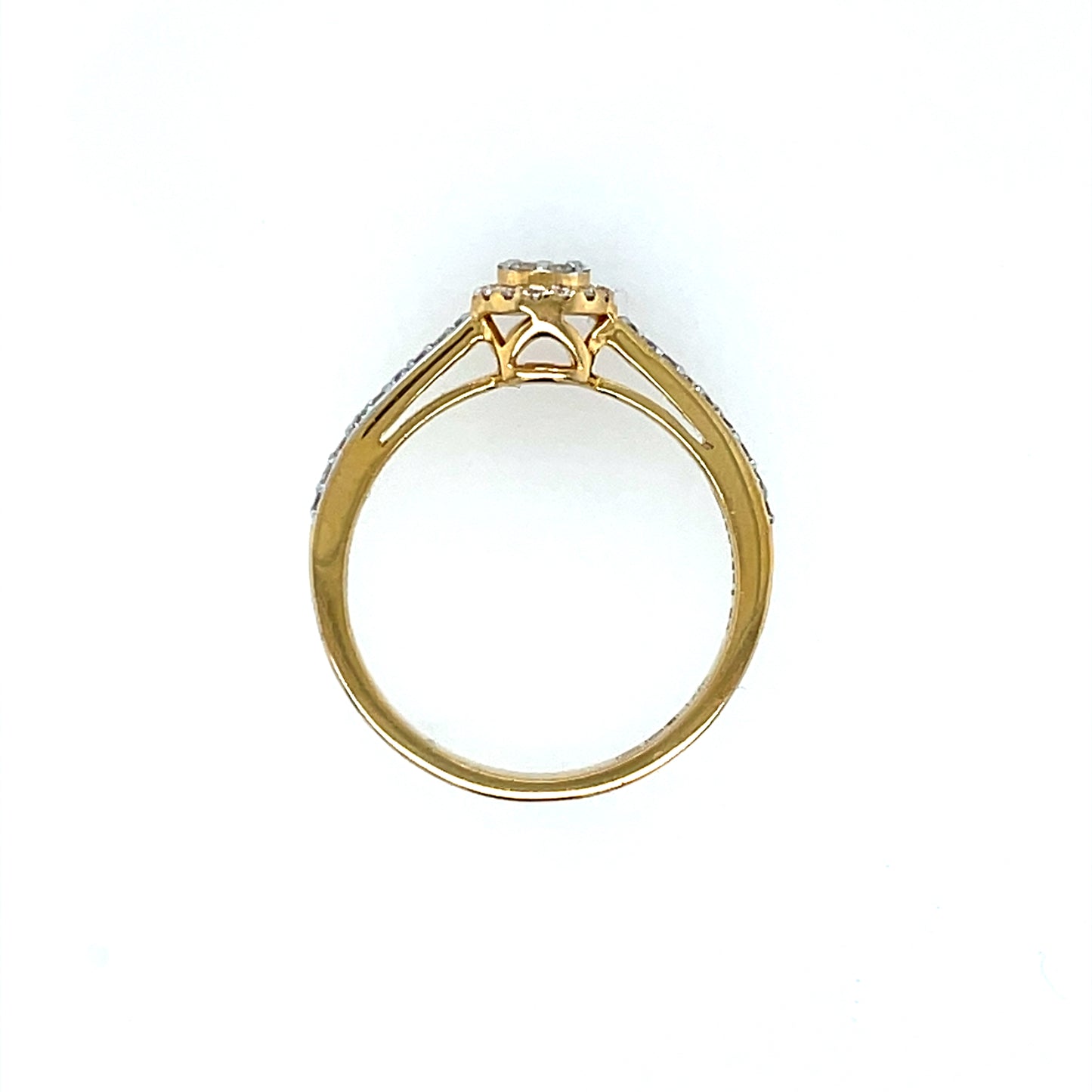 18ct Yellow Gold Diamond 0.28ct Halo Ring z194