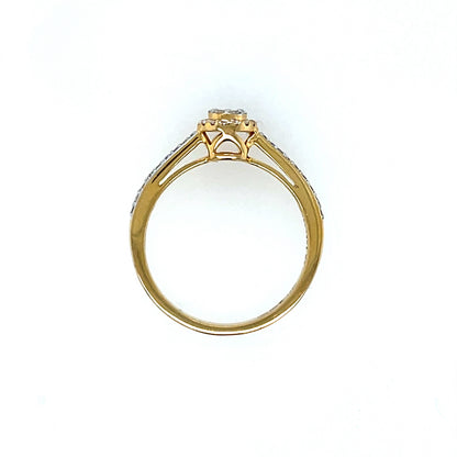 18ct Yellow Gold Diamond 0.28ct Halo Ring z194