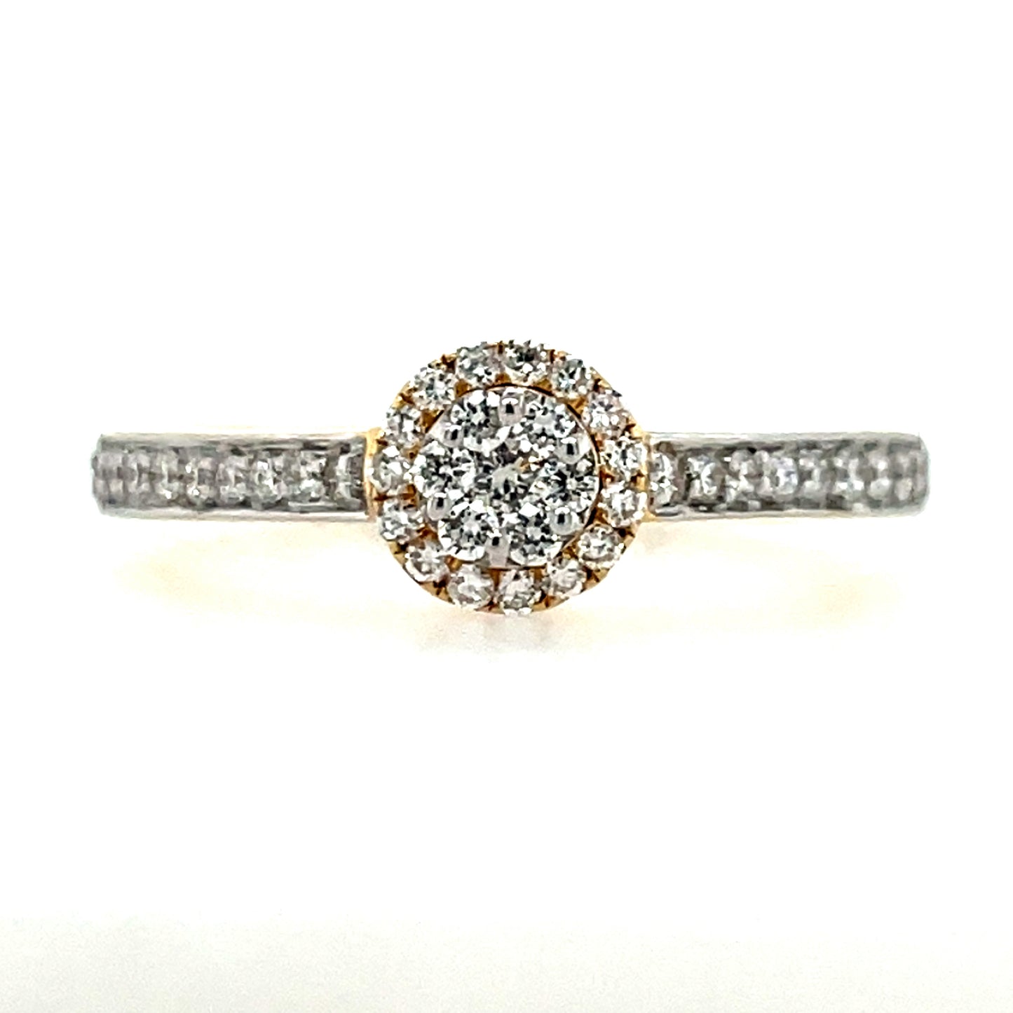 18ct Yellow Gold Diamond 0.28ct Halo Ring z194