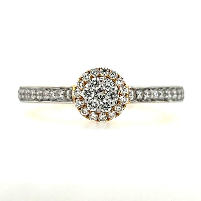 18ct Yellow Gold Diamond 0.28ct Halo Ring z194