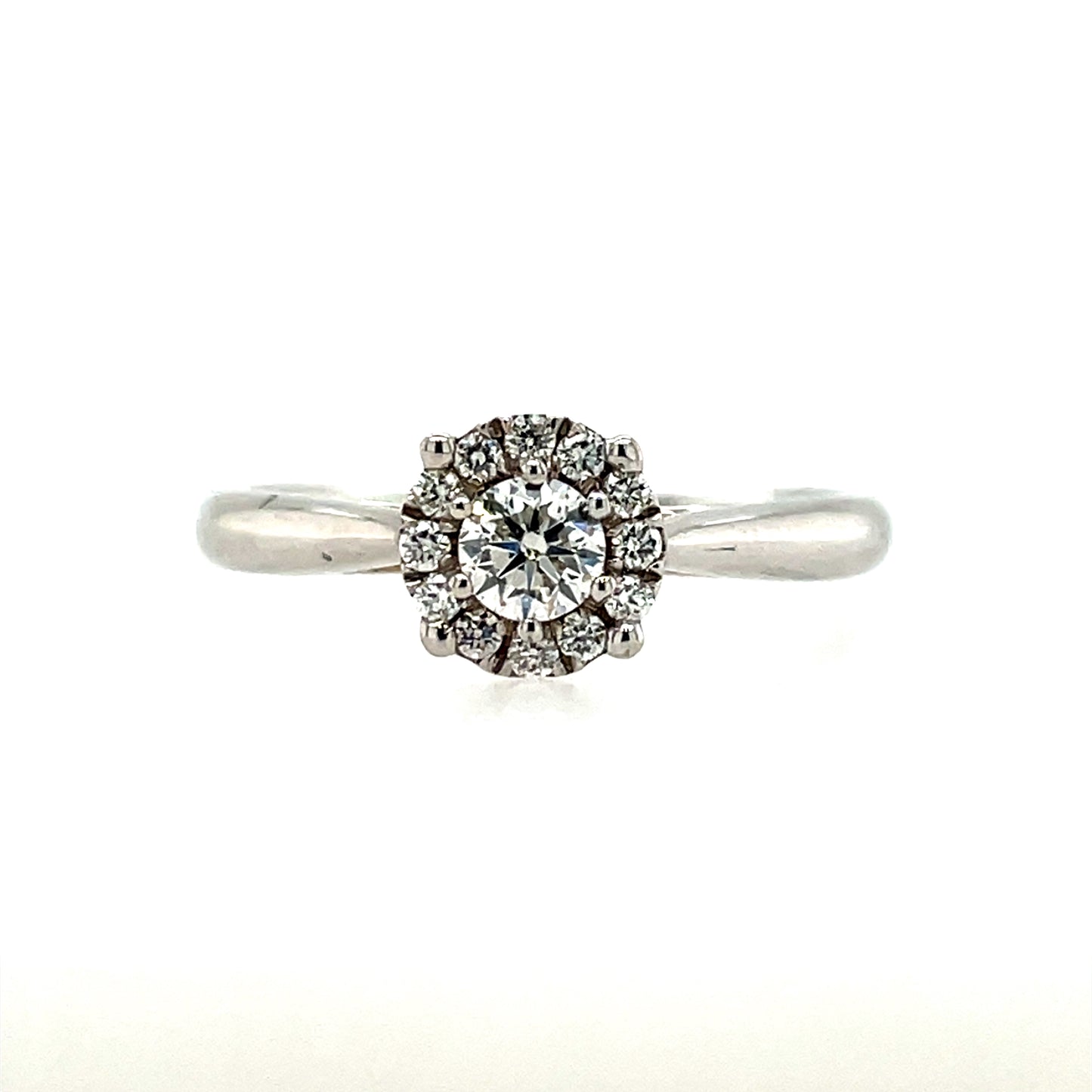 9ct White Gold Diamond Illusion Halo 0.25 Ring Z202