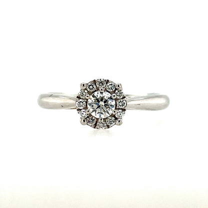 9ct White Gold Diamond Illusion Halo 0.25 Ring Z202