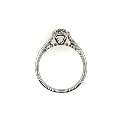 9ct White Gold Diamond Illusion Halo 0.25 Ring Z202