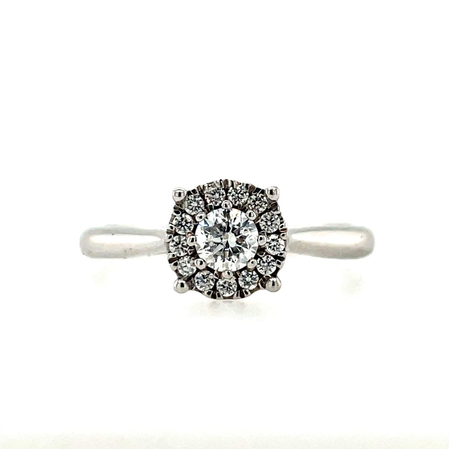 9ct White Gold Diamond Illusion Halo 0.30 Ring Z203