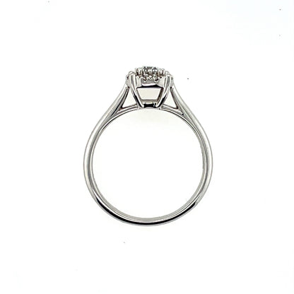 9ct White Gold Diamond Illusion Halo 0.30 Ring Z203