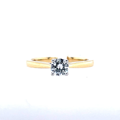 18ct Gold 0.52ct Natural Diamond Classic Solitaire Ring Z244
