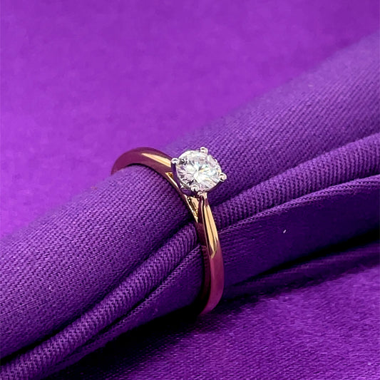 18ct Gold 0.52ct Natural Diamond Classic Solitaire Ring Z244