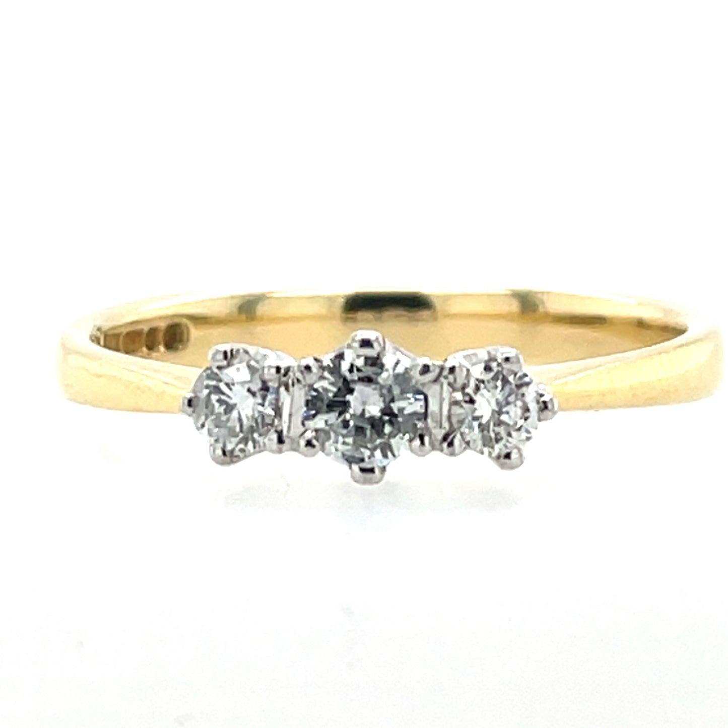 18ct Gold Diamond 0.32ct Trilogy Ring Z6/11