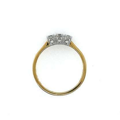 18ct Gold Diamond 0.30ct Trilogy Ring Z6/9