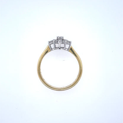 18ct Gold 0.33ct Diamond Boat Cluster Ring Z7/4