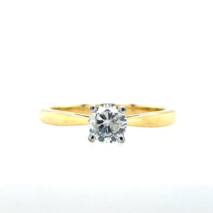 18ct Gold 0.50ct Diamond Classic Solitaire Ring Z8/23