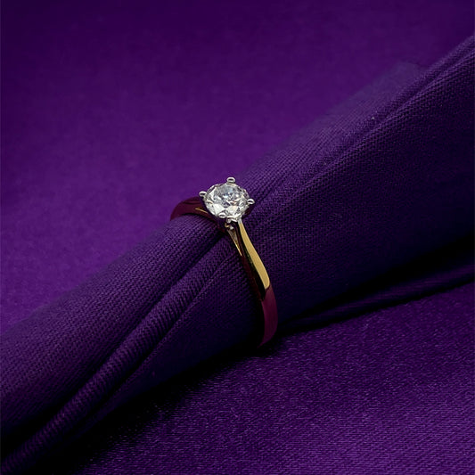 18ct Gold 0.50ct Diamond Classic Solitaire Ring Z8/23