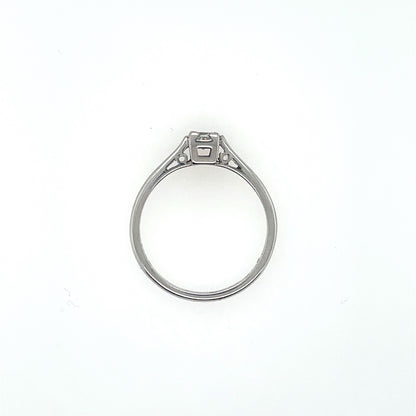 18ct White Gold Princess-Cut Diamond 0.20ct Solitaire Ring Z9/11
