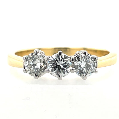 18ct Gold  Diamond Trilogy  0.95ct Ring Z9/17