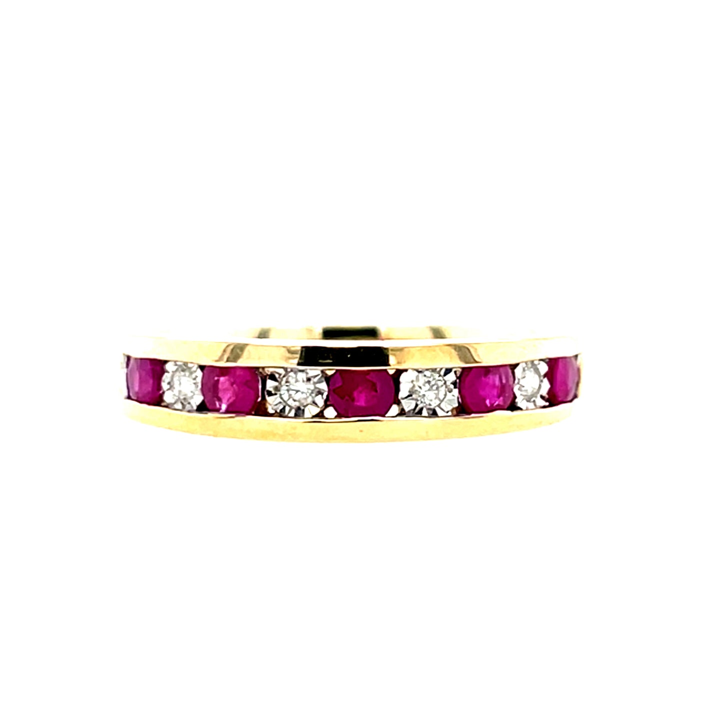 9ct Gold Ruby & Diamond Eternity Ring GRR129