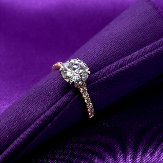 18ct Yellow Gold Lab Grown 2.38ct Diamond Engagement Ring Z247