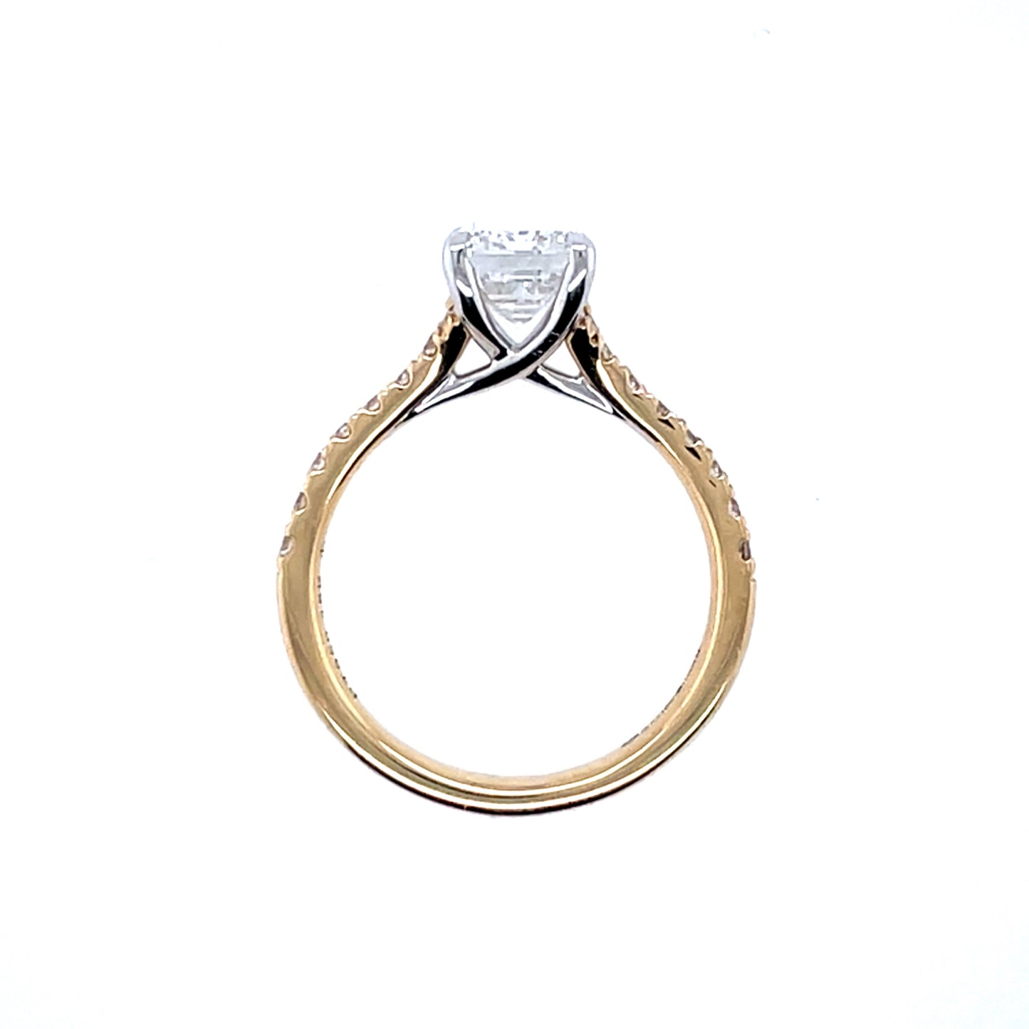 18ct Yellow Gold Lab Grown 2.35ct Emerald-cut Diamond Engagement Ring Z248