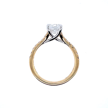 18ct Yellow Gold Lab Grown 2.35ct Emerald-cut Diamond Engagement Ring Z248
