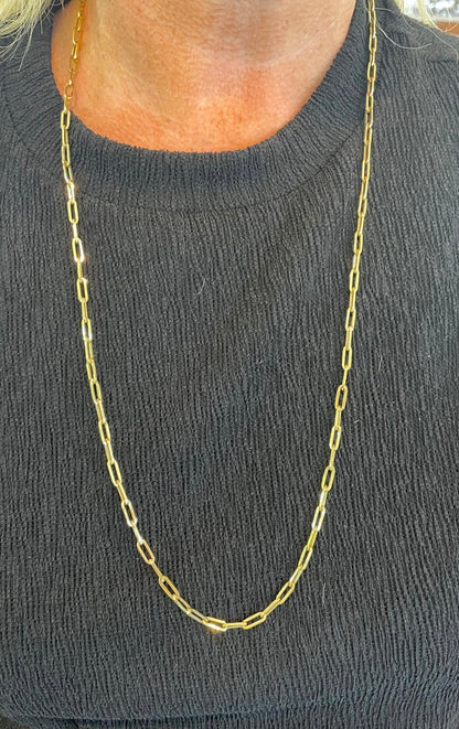 9ct Gold 78cm Paperlink Necklet GC603