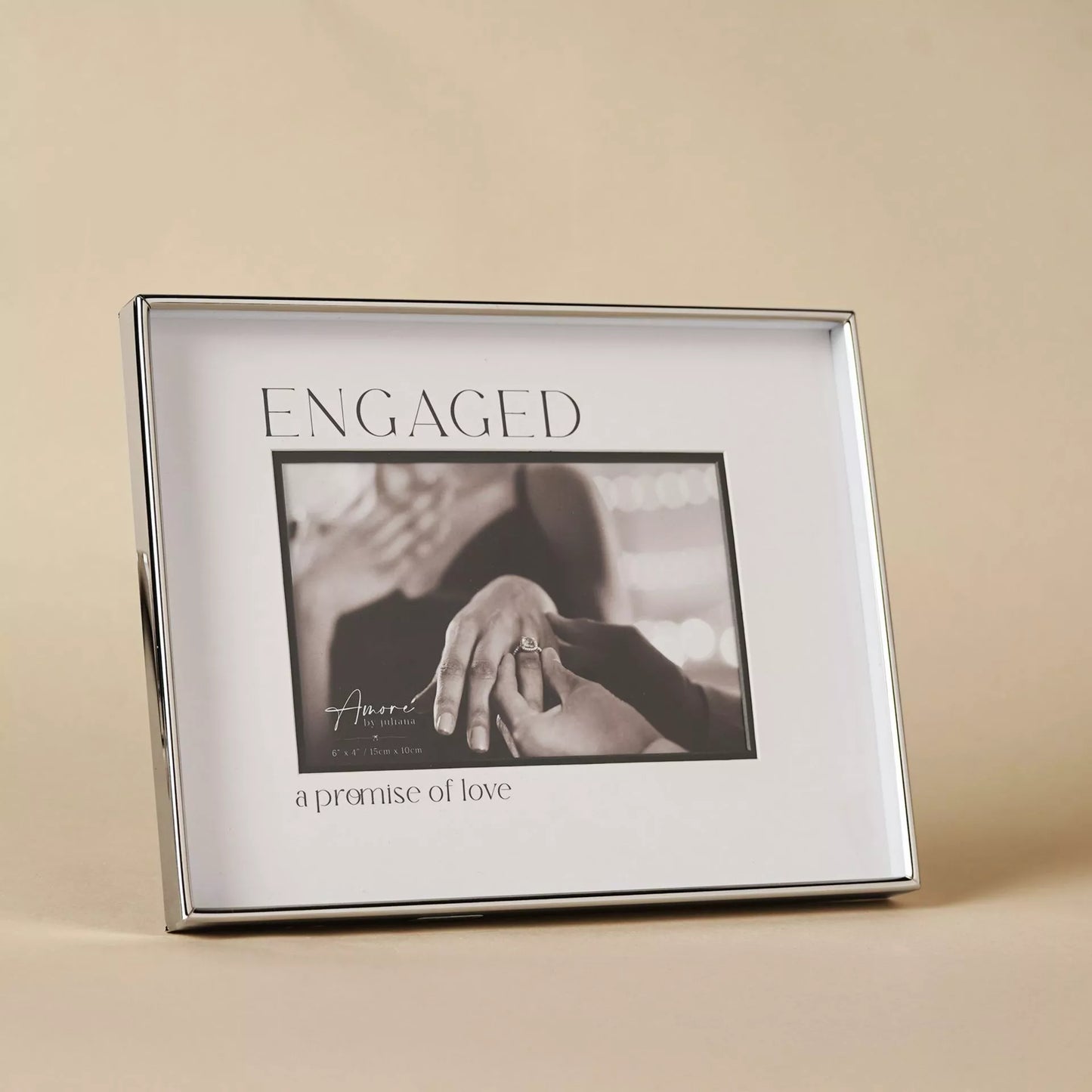 Amore Silver & Black Engaged Frame AM33964