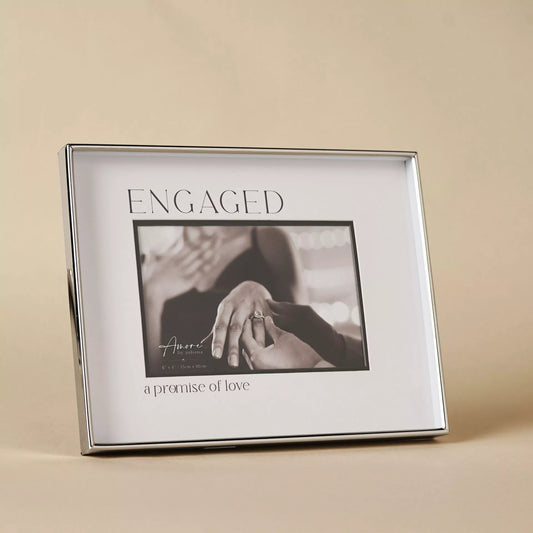 Amore Silver & Black Engaged Frame AM33964