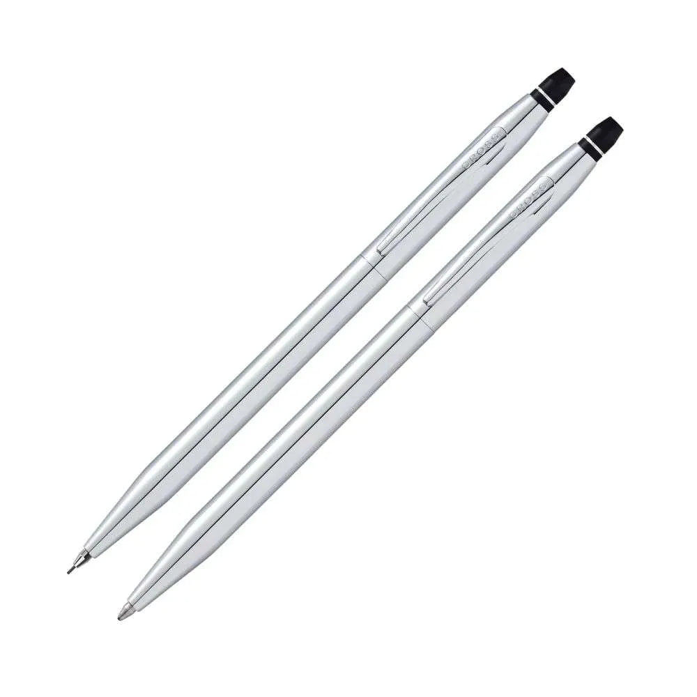 Cross Click Chrome Ballpoint Pen & Pencil Set AT0621-101