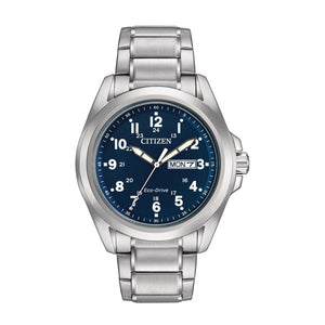 Citizen Eco-Drive Men's Blue Dial Stainless Steel Watch AW0050-58L