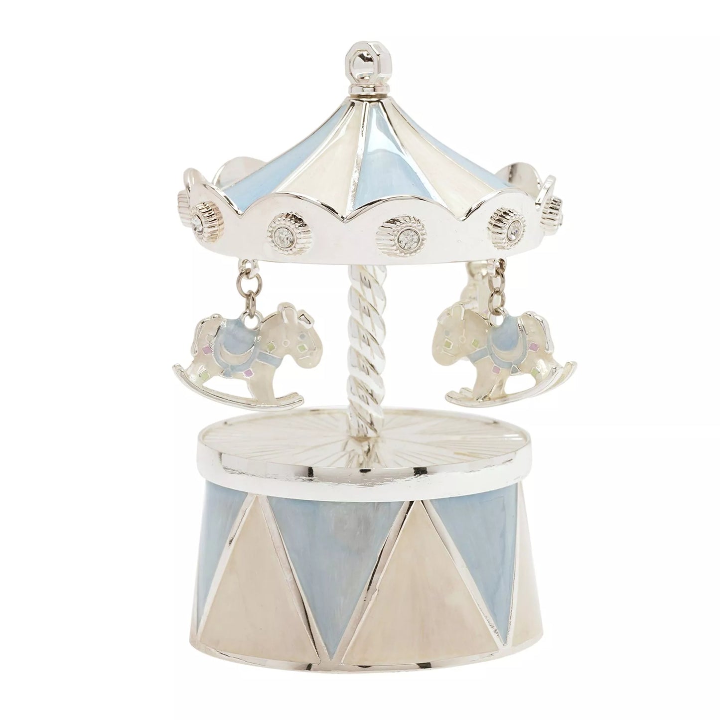Silverplated Carousel Music Box Blue CG1994B