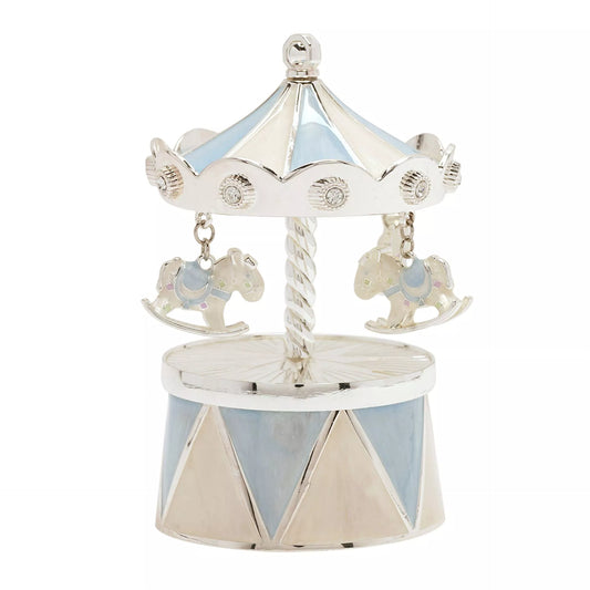 Silverplated Carousel Music Box Blue CG1994B