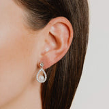 Diamonfire Teardrop Earrings with Shell Pearl and Zirconia E5597