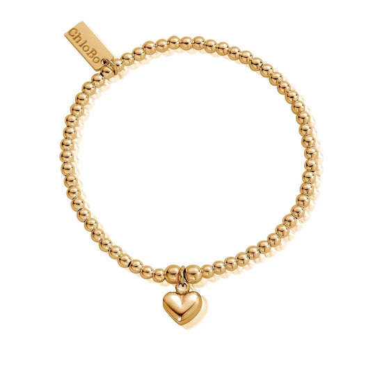 ChloBo Gold Mini Noodle Cube Double Heart Bracelet (Copy)