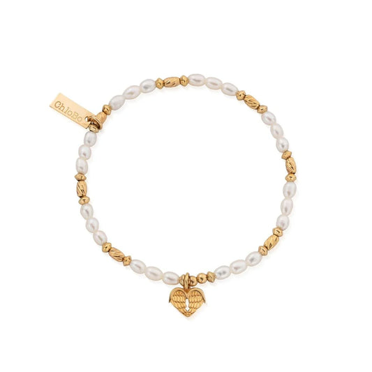 ChloBo Sterling Silver Heart of Love Bracelet Gold Tone