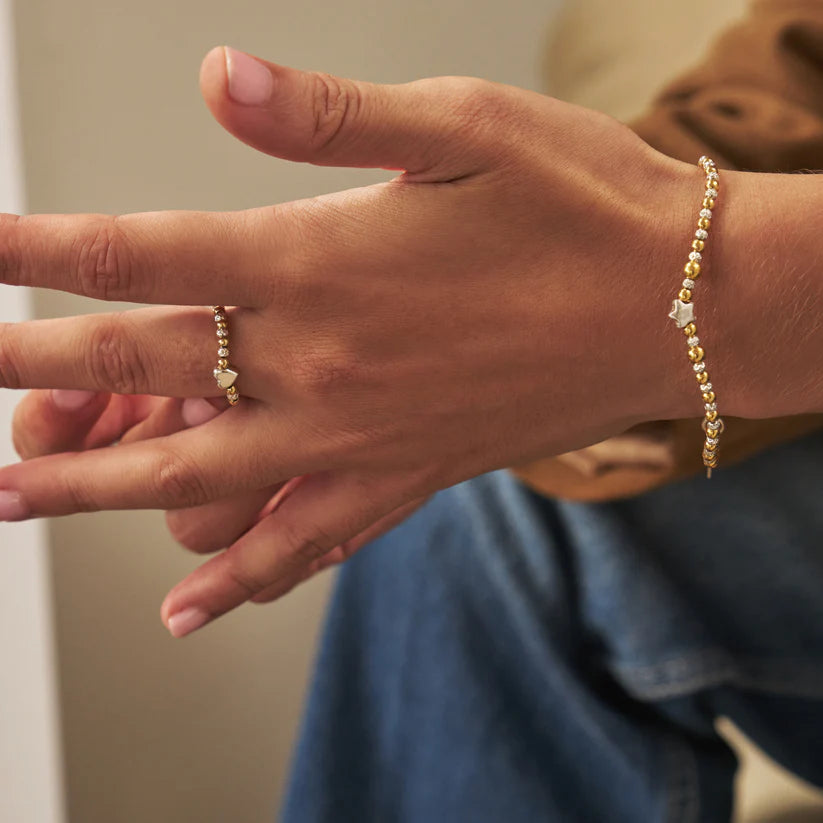 ChloBo Mixed Metal Inset Heart Bracelet