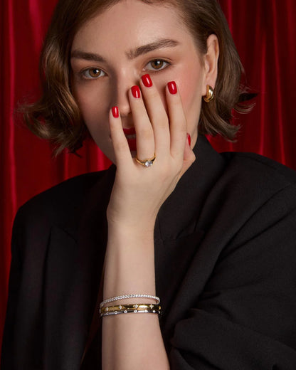 Gold Plated CZ Clover Bangle N5064