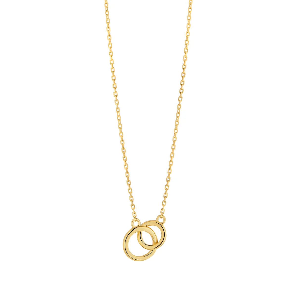 Gold Plated Silver Interlocking Circle Necklace N9309