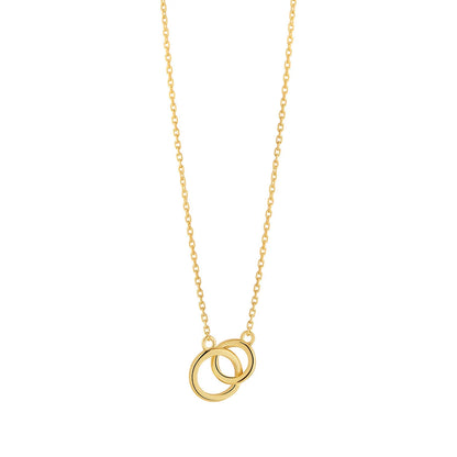 Gold Plated Silver Interlocking Circle Necklace N9309