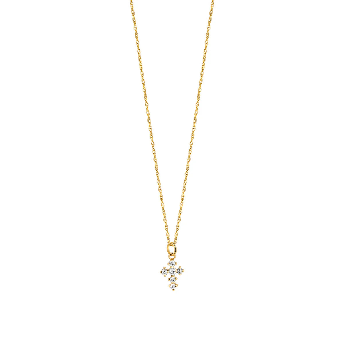 9ct Gold Lab Diamond Small Cross Pendant DP097