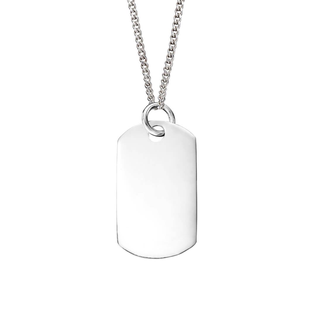 Silver Dog Tag  Pendant P3636