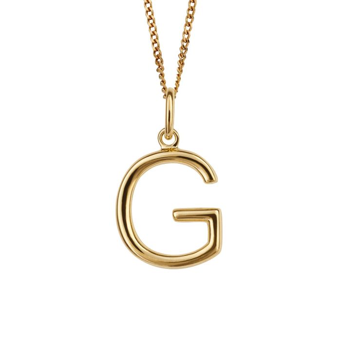 Sterling Silver Gold Plated Initial G P5133