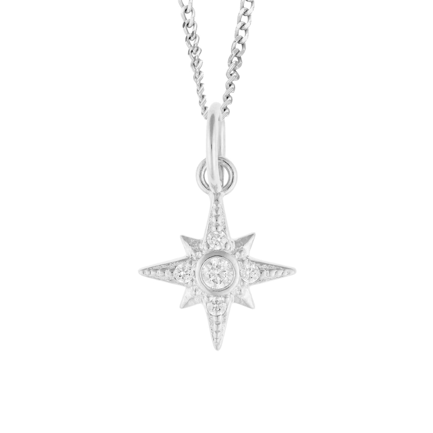 Silver CZ Star Pendant P5308C