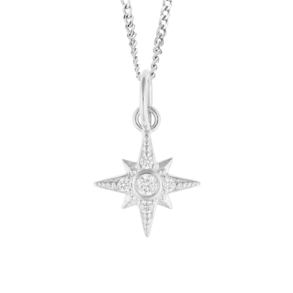 Silver CZ Star Pendant P5308C