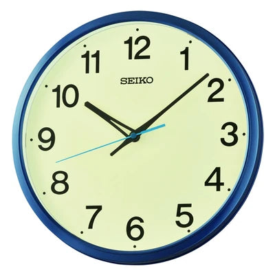 SEIKO QUARTZ WALL CLOCK BLUE QHA019L