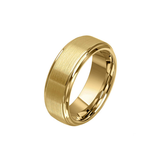 Fred Bennett Brushed Gold Plated Tungsten Ring R3862