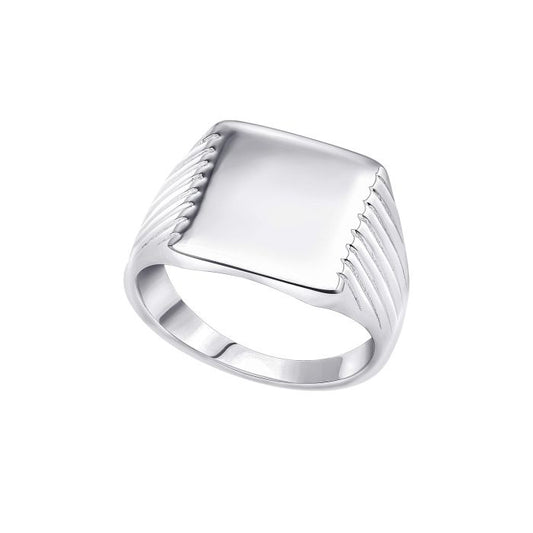 Sterling Silver Mens Square Signet Ring R3900