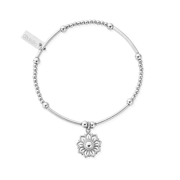 ChloBo Sterling Silver Cute Mini Sun Mandala Bracelet