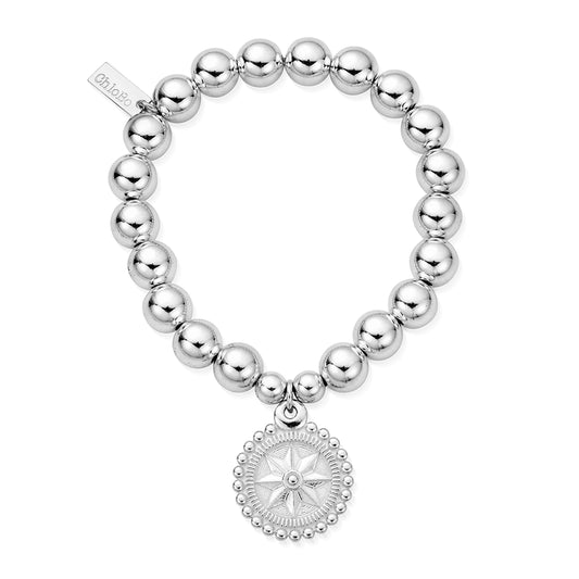 ChloBo Sterling Silver Medium Ball Bobble Compass Bracelet