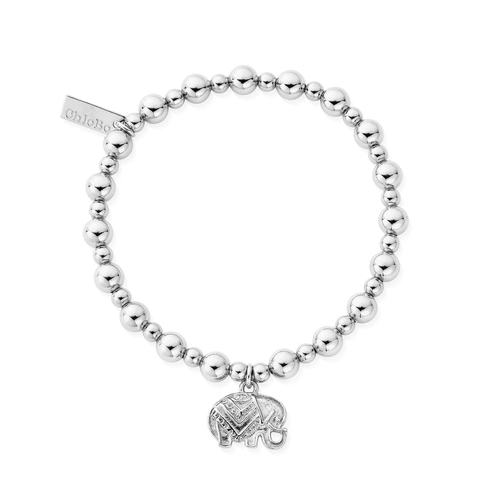 ChloBo Sterling Silver Mini Small Ball Elephant Bracelet