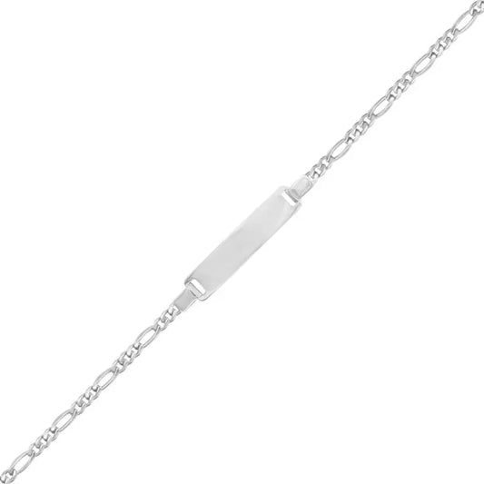 Silver 19cm Engravable Figaro Identity Bracelet SID1003