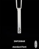 Sterling Silver 3D Bar SNP3DBAR